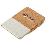 Custom Printed Cork & Linen Journal with Eco Pen -  