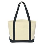 Custom Printed Cotton Canvas Tote Bag - White-black