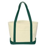 Custom Printed Cotton Canvas Tote Bag - White-green