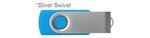 Custom Printed iClick 3.0 USB 128GB - Cyan w/ Silver Swivel