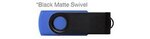 Custom Printed iClick USB 128 MB - Reflex Blue w/ Black Swiv