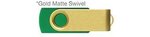 Custom Printed iClick USB 128GB - Med Green w/ Gold Swivel