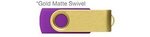 Custom Printed iClick USB 128GB - Purple w/ Gold Swivel