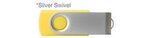 Custom Printed iClick USB 128GB - Yellow w/ Silver Swivel