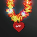 Custom Printed Light Up Hawaiian Leis with Heart Medallion -  
