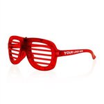 Custom Printed Light-Up LED Slotted Glasses Red -  