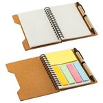 Custom Printed Recycled Spiral Notebook w/Sticky Notes & Pen -  