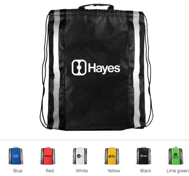 Main Product Image for Custom Printed Reflective Drawstring Backpack