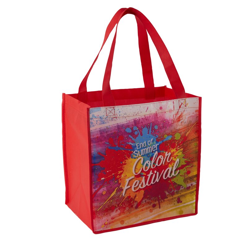 Main Product Image for Custom Printed Sublimated Non-Woven Grocery Tote Bag