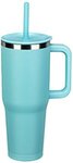 Custom SENSO(R) Summit Insulated Stainless Mug w/ Straw 40 oz - Medium Light Blue