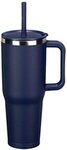 Custom SENSO(R) Summit Insulated Stainless Mug w/ Straw 40 oz - Medium Navy Blue