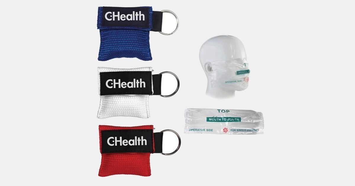 Disposable CPR Face Mask Keychain with your logo