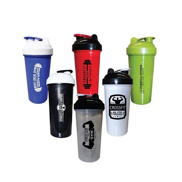Custom Imprinted Double Sided Fitness Shaker Bottle with your logo