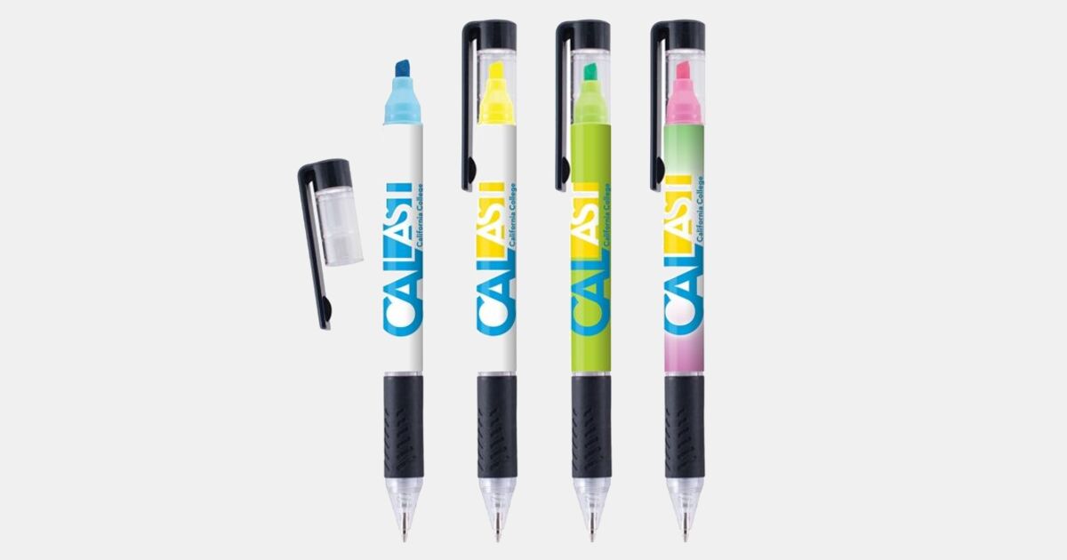 Custom Printed Duplex Pen & Highlighter Combination with your logo