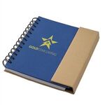 Eco Magnetic Notebook with Sticky Notes & Pen - Blue