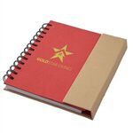 Eco Magnetic Notebook with Sticky Notes & Pen - Red