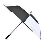 Elements 60" Recycled Auto Open Double Canopy Golf Umbrella - Black-white