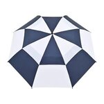 Elements 60" Recycled Auto Open Double Canopy Golf Umbrella - Navy-white