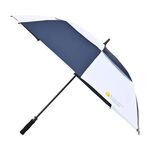 Elements 60" Recycled Auto Open Double Canopy Golf Umbrella - Navy-white