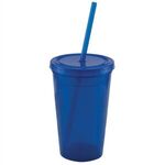 Explore - USA 16 Oz. Double Wall Tumbler Cup - Translucent Blue