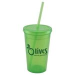 Explore - USA 16 Oz. Double Wall Tumbler Cup - Translucent Lime