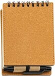 Flip Recycled Spiral Notebook with Pen - Medium Brown