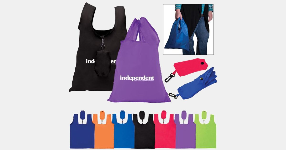 foldable shopping bag in pouch personalised