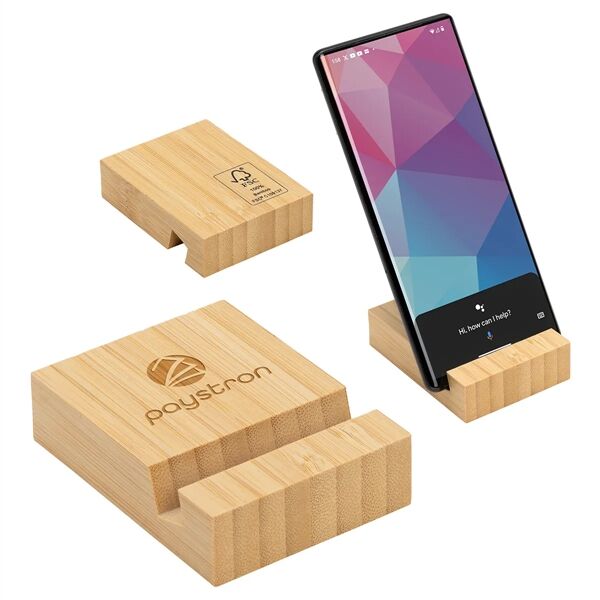 Main Product Image for Custom Printed FSC(R) Bamboo Bloc Phone Stand