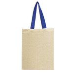 Full Color Natural Cotton Canvas Tote Bag - White-blue