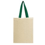 Full Color Natural Cotton Canvas Tote Bag - White-green