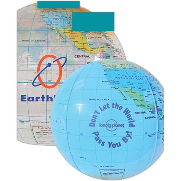 Main Product Image for Custom Printed Globe Beach Ball - Blue 12" 