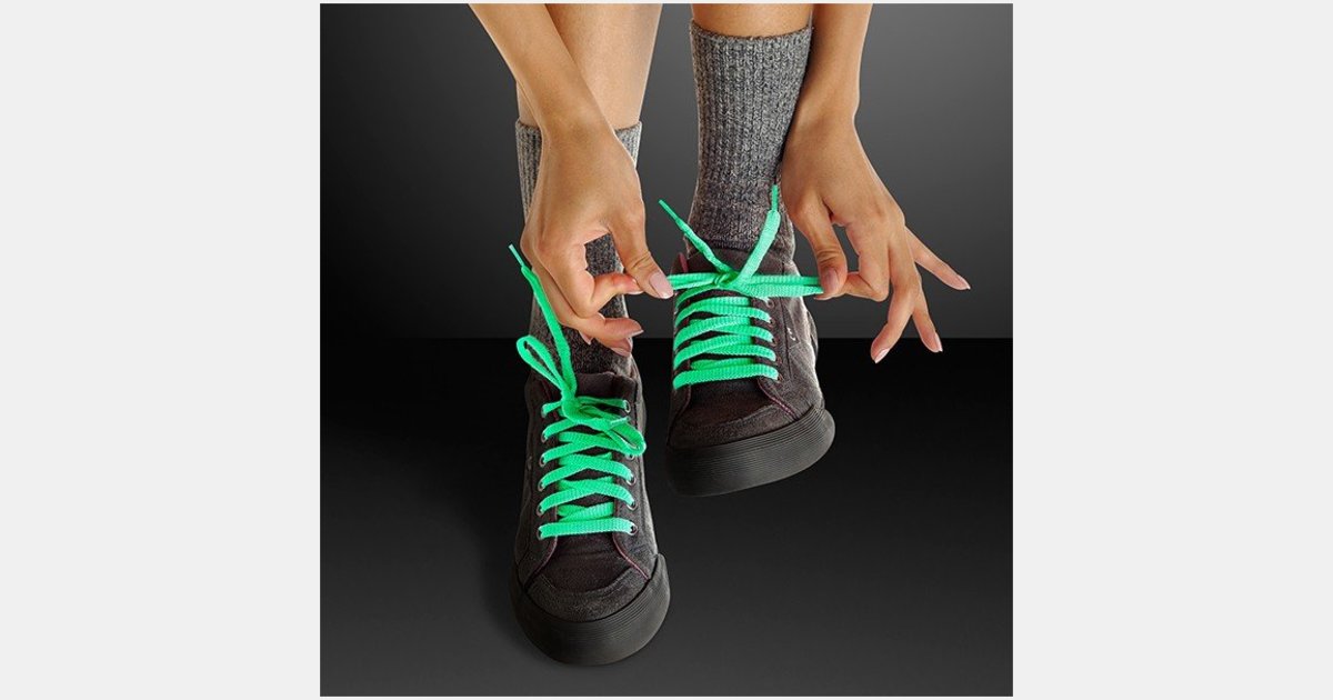 black and green shoelaces