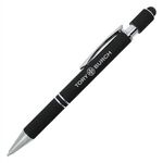 Halcyon® Executive Metal Spin Top Pen with Stylus - Black