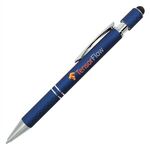 Halcyon® Executive Metal Spin Top Pen with Stylus, Full Col - Blue