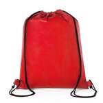 HEXAGON PATTERN NON-WOVEN DRAWSTRING BACKPACK - Red