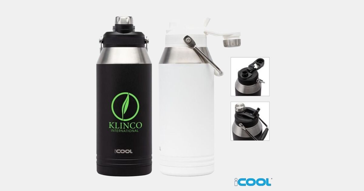 Icool Label Custom Printed iCOOL(R) Lakewood Stainless Steel Bottle 40 oz. with ...
