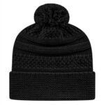 In Stock Cable Knit Cap - Black