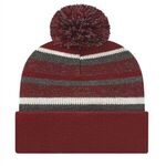 In Stock Fleece Lined Knit with Cuff - Cardinal-heather-white