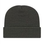 In Stock Ribbed Knit Cap with Cuff - Dark Heather