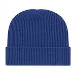 In Stock Ribbed Knit Cap with Cuff - True Royal Blue