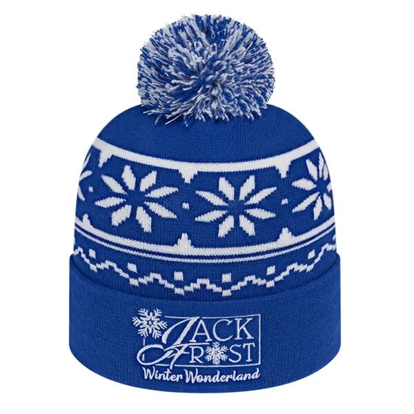 Main Product Image for Custom Embroidered Snowflake Knit Cap w/ Cuff