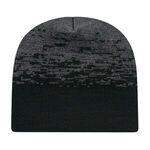 In Stock Static Pattern Knit Beanie - Black-dark Heather