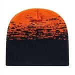 In Stock Static Pattern Knit Beanie - Black-deep Orange