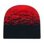 In Stock Static Pattern Knit Beanie - Black-true Red