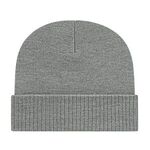 Knit Cap with Ribbed Cuff - Heather Gray