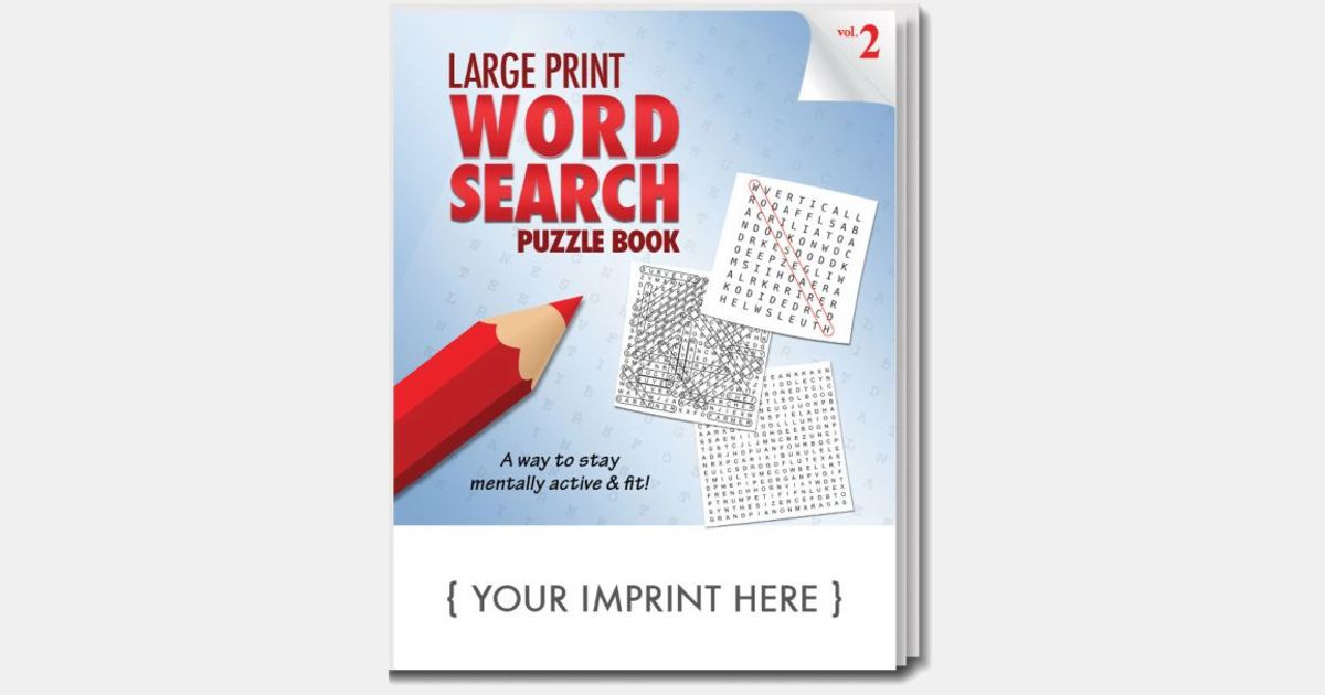Large Print Word Search Puzzle Book - Volume 2 USA Made with your logo ...