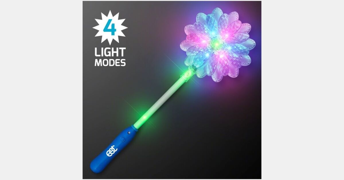 LED Daisy Flower Light Up Wand with your logo | ImprintLogo.com