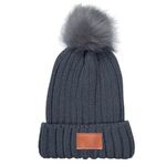 Leeman™ Knit Beanie with Fur Pom Pom -  