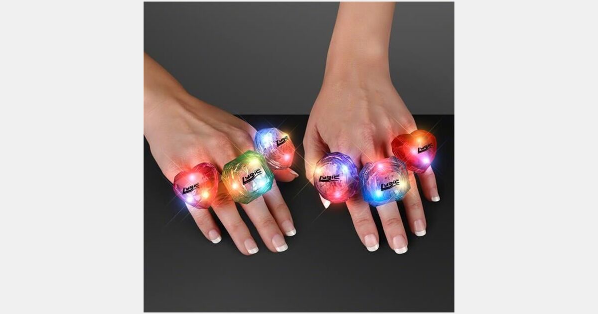 Light-up huge gem ring with your logo | ImprintLogo.com