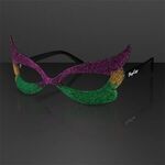 Mardi Gras Eyeglasses, Glitter Frames (Non-Light Up) - Purple-gold-green